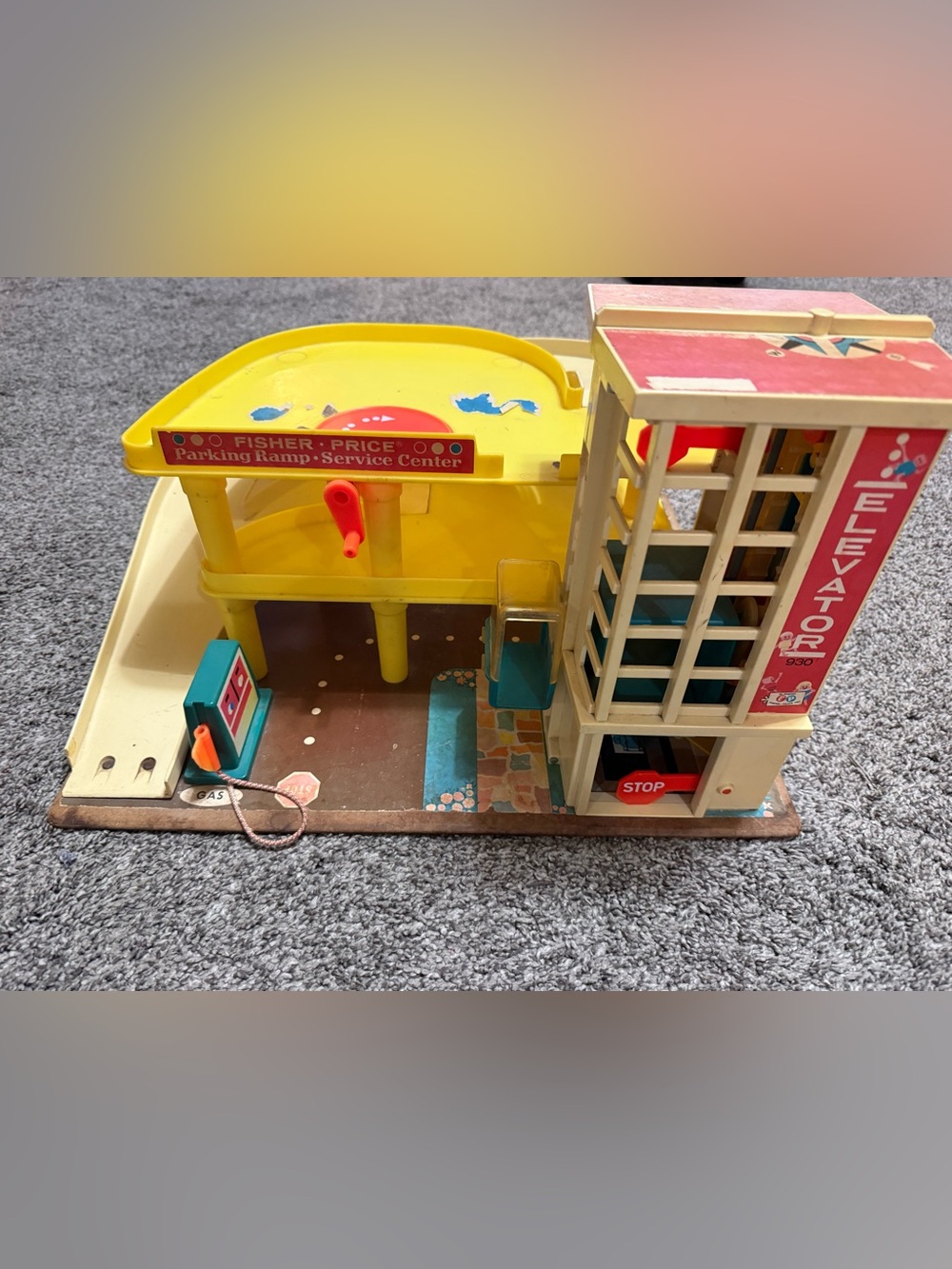 Fisher-Price Yellow and Red Parking Ramp & Elevator Playset
